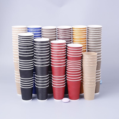 ODM Double Wall Ripple 12oz Paper Muffin Cup Dengan Tutup