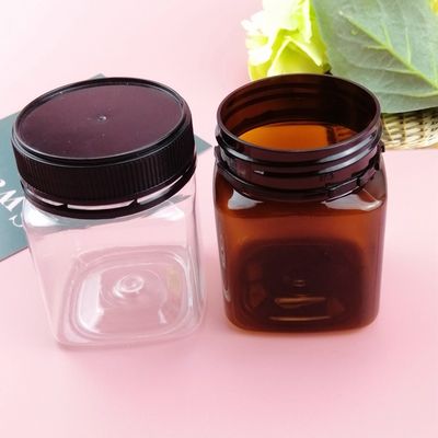 Wide Mouth Sealing Cover Amber Honey 200ml Botol Plastik Food Grade